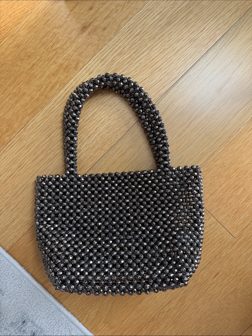 Sparkle Beaded Bag in Dark Gray